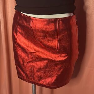 Mini red metallic skirt